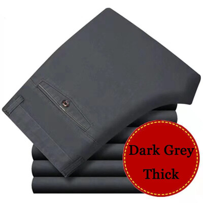 Ανδρικό 100% βαμβάκι καλοκαιρινό λεπτό κλασικό παντελόνι φθινοπωρινό χοντρό επαγγελματικό μόδα Άνετο ελαστικό ίσιο παντελόνι