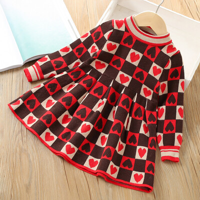 Φόρεμα για κορίτσια Χειμερινό Πλεκτό Φόρεμα Πουλόβερ Φθινοπωρινό μακρυμάνικο Πριγκίπισσα Φόρεμα Vestidos Ζεστά παιδικά ρούχα για κορίτσια Παιδικά ρούχα