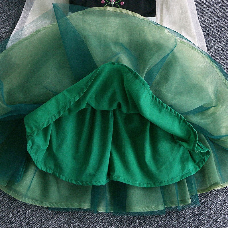 Drabužiai naujiems vaikams 2024 m. vasara Kokybiško korėjietiško stiliaus Anna Baby Girls One Piece Princess Sundress Aprengtas Merginos Žalias vakarėlis