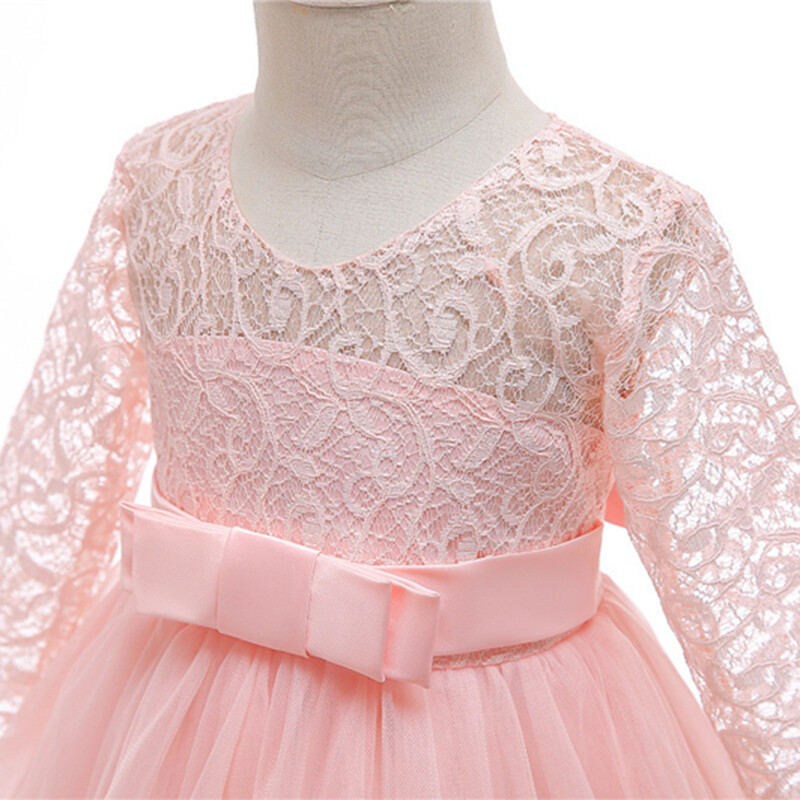 PLBBFZ karácsonyi lány virág hosszú ujjú koszorúslány ruha gyerekeknek esküvői Vestido elsőáldozási ruhák díszbemutató estélyi báli ruha