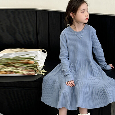 Φανταστικό κορίτσι πουλόβερ φόρεμα Παιδική μόδα Πλεκτό φόρεμα τρομπέτας για κορίτσια Παιδικά φθινοπωρινά ρούχα για ηλικία 5 6 7 8 9 10 11 12 13 14