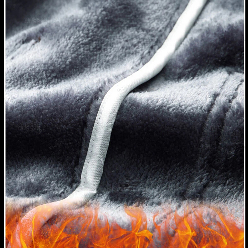 Ziemas Fleece Siltas Vīriešu Ikdienas Bikses Elastīgs Viduklis Joger Āra Bizness Biezs Darbs Slaids Uzvalks Korejiešu Bikses Sporta bikses Vīriešu