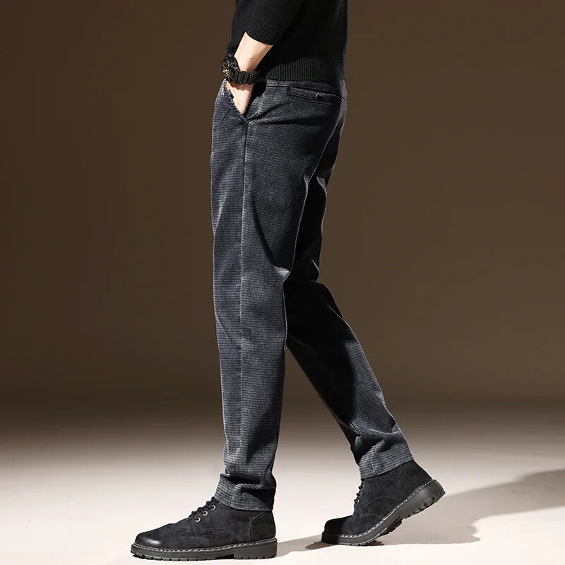 2023 Νέο φθινόπωρο, κλασικό, ελαστικό παντελόνι εργασίας, Ανδρικό, βαμβακερό ελαστικό στη μέση Business Slim Εφαρμογή Χοντρό casual Cargo Παντελόνι Ανδρικό