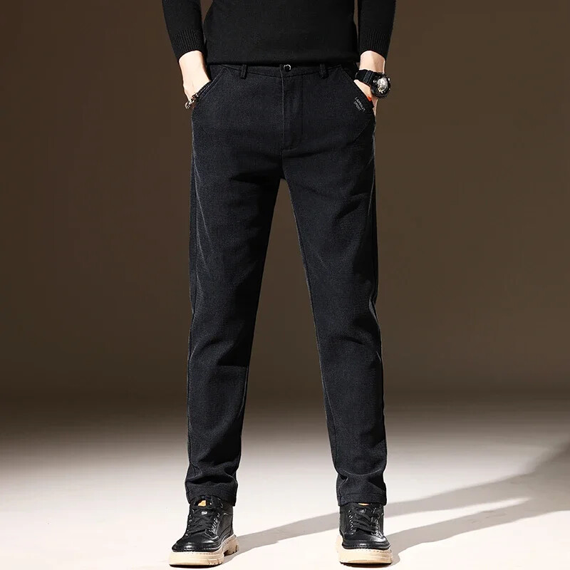 2023 Νέο φθινόπωρο, κλασικό, ελαστικό παντελόνι εργασίας, Ανδρικό, βαμβακερό ελαστικό στη μέση Business Slim Εφαρμογή Χοντρό casual Cargo Παντελόνι Ανδρικό