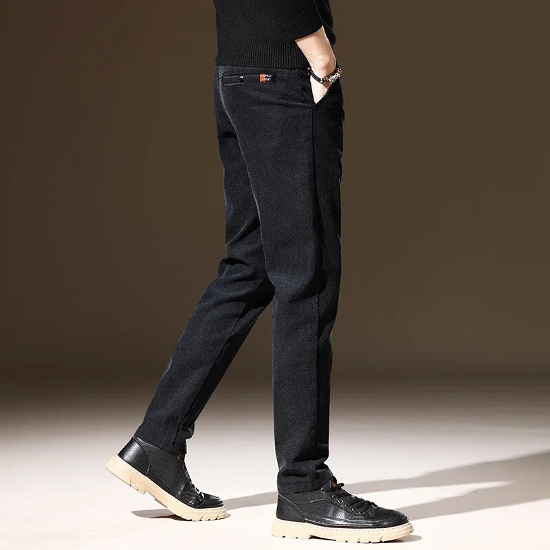 2023 Νέο φθινόπωρο, κλασικό, ελαστικό παντελόνι εργασίας, Ανδρικό, βαμβακερό ελαστικό στη μέση Business Slim Εφαρμογή Χοντρό casual Cargo Παντελόνι Ανδρικό