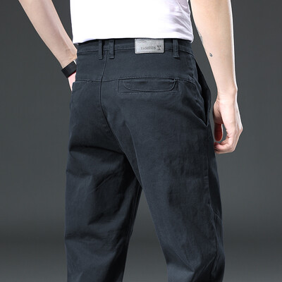 Új, 97%-os pamut teherhordó nadrág férfi kültéri szabású, egyenes egyszínű munkavégző nadrág férfi kocogó overál koreai alkalmi nadrág férfi