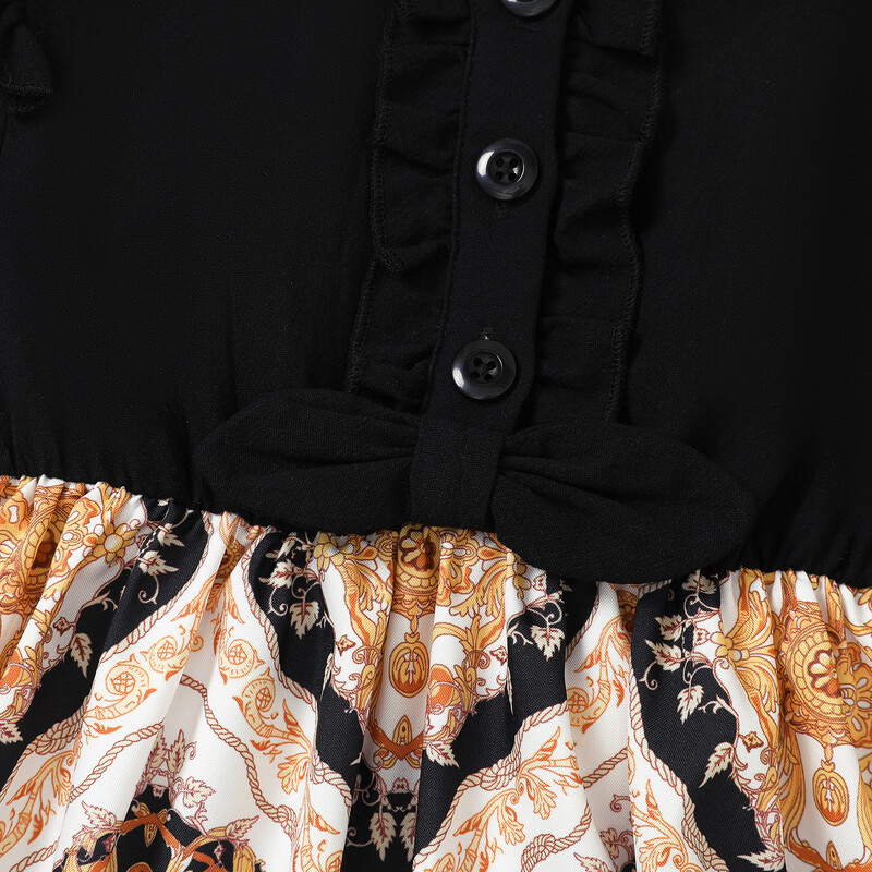 PatPat Toddler Girl kleitu komplekts ar ģeometrisku plandīšanās piedurknēm