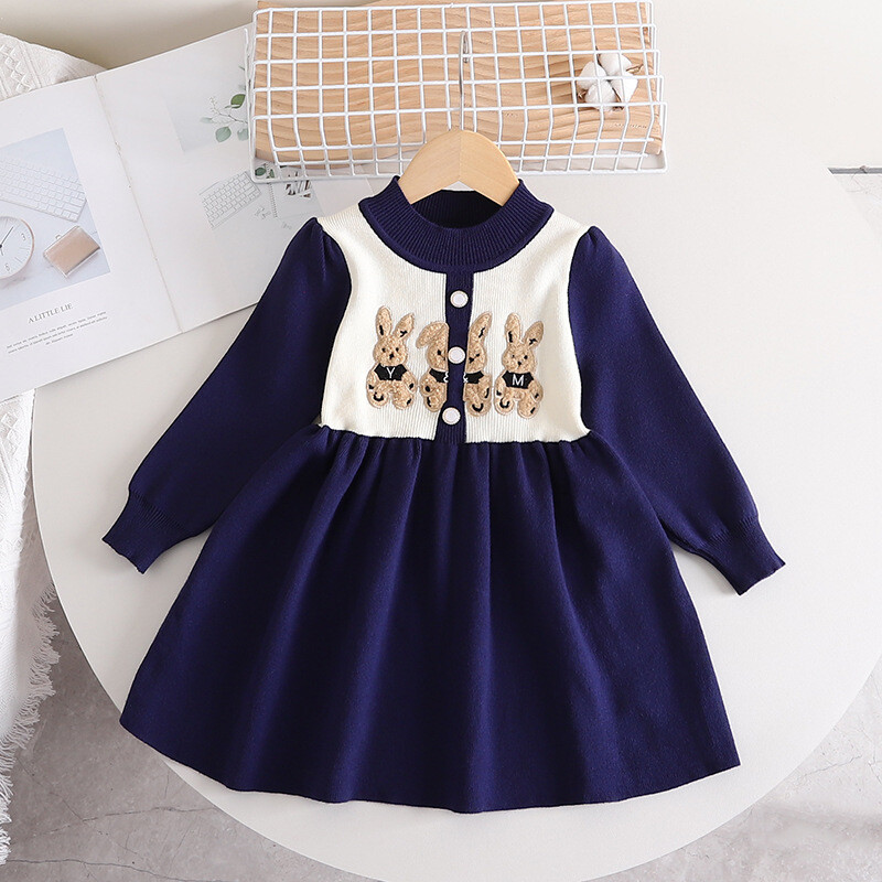 Gyerekruhák Rajzfilm Medve pulóver ruha Karácsonyi pulóver Téli ruhák lányoknak Kötött pulóver koreai stílus