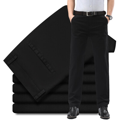 2024. gada pavasara vasara Jaunas, plānas vīriešu ikdienas bikses, 97% kokvilna, elastīga, mīksta, moderna, taisna, brīva ikdienas bikses vīriešiem