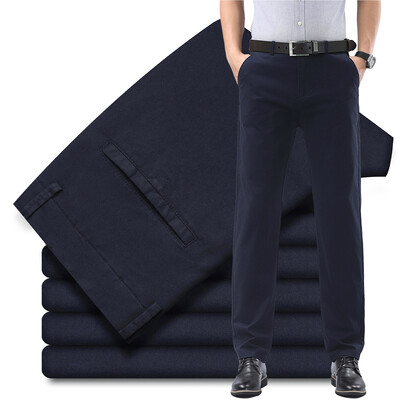 2024. gada pavasara vasara Jaunas, plānas vīriešu ikdienas bikses, 97% kokvilna, elastīga, mīksta, moderna, taisna, brīva ikdienas bikses vīriešiem