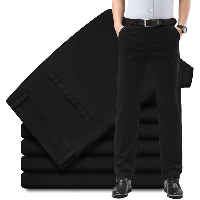 2024. gada pavasara vasara Jaunas, plānas vīriešu ikdienas bikses, 97% kokvilna, elastīga, mīksta, moderna, taisna, brīva ikdienas bikses vīriešiem