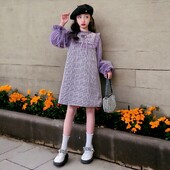 Meiteņu princešu kleitas Eleganti kāzu tērpi Vintage purpursarkani dzimšanas dienas bērnu apģērbi Lieldienu vakara ballītei 5 6 8 10 12 13 gadi