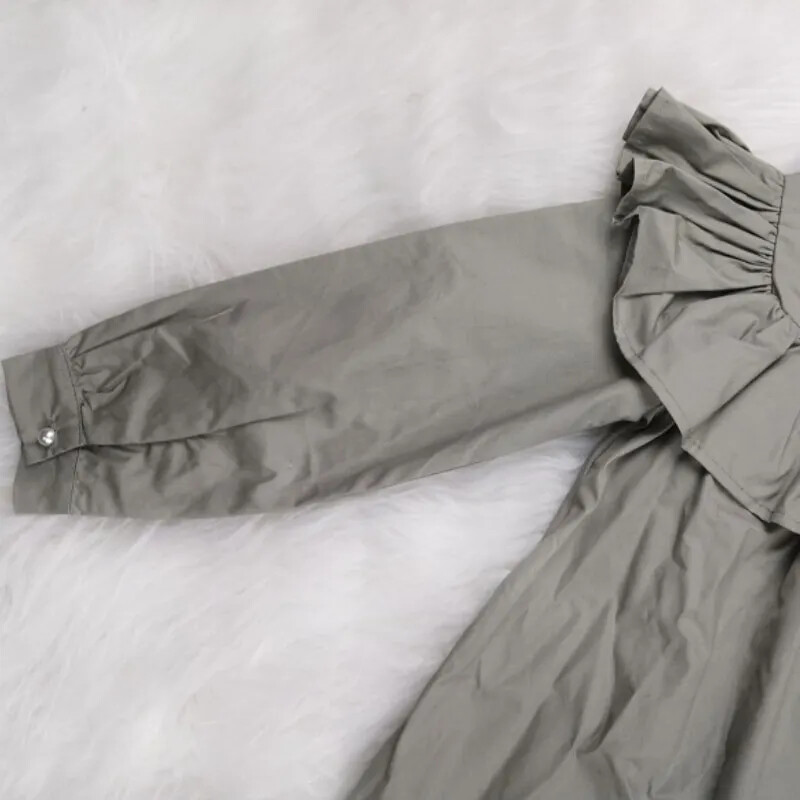 Μόδα μωρό κορίτσι Πριγκίπισσα Βαμβακερό φόρεμα Βρεφικό νήπιο Παιδικό βολάν μακρυμάνικο καλοκαίρι άνοιξη φθινόπωρο Vestido Βρεφικά ρούχα 2-10 ετών