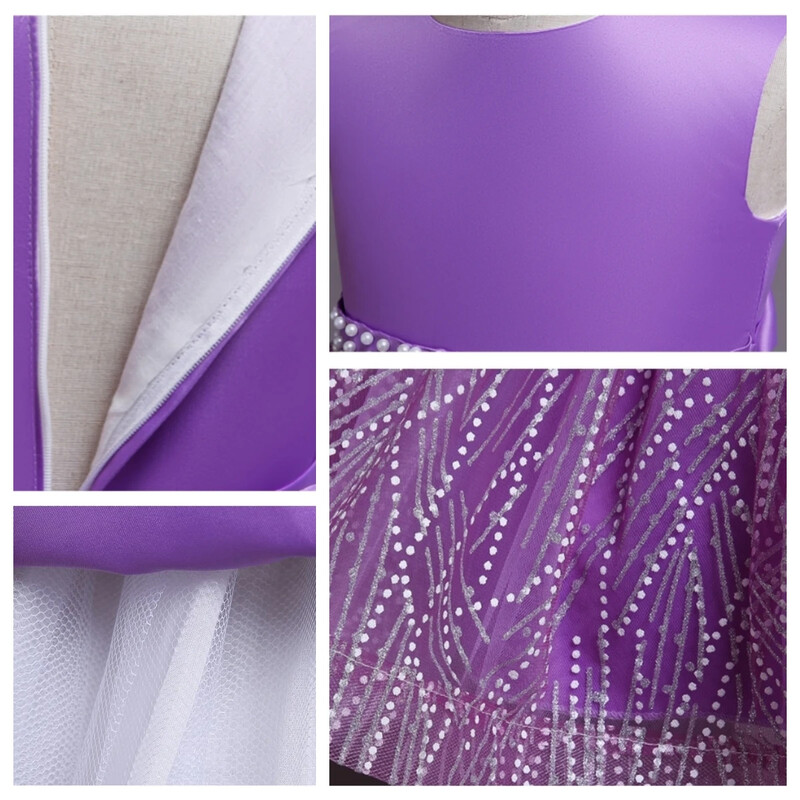 Flower Girl Κομψά Νυφικά Γενέθλια 2 5 έως 7 8 10 χρονών Παιδικά Gala Lilac Πολυτελής τελετή για πάρτι Βρεφικά ρούχα