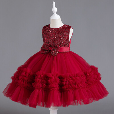 2024 Κορίτσια Luxury Elegant 3 7 10 12 χρονών Ισπανικό πάρτι γενεθλίων Γάμος Γάμος Εορταστική παρουσίαση Ροζ φορέματα Παιδικά ρούχα