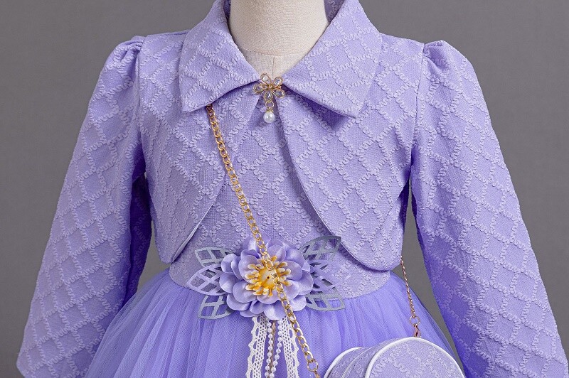 3-8 éves lányok ruha 2024-es új, divatos virágos hálós szoknya+kabát, kétrészes szett farsangi születésnapi fellépési ruha