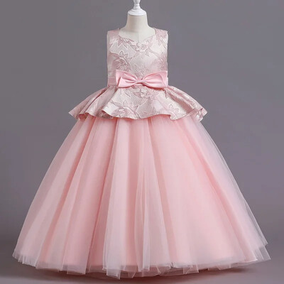 Divatos gyerek esküvői ruha Csipke hálós ujjatlan virágos lányruhák esküvőre Nyári lányos parti ruha 4-14 éves korig