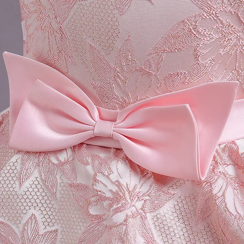 Divatos gyerek esküvői ruha Csipke hálós ujjatlan virágos lányruhák esküvőre Nyári lányos parti ruha 4-14 éves korig