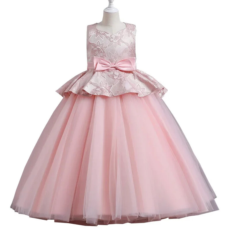 Divatos gyerek esküvői ruha Csipke hálós ujjatlan virágos lányruhák esküvőre Nyári lányos parti ruha 4-14 éves korig