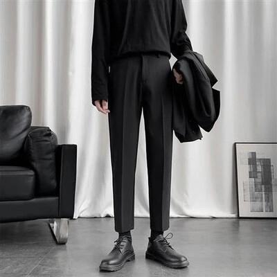 Poliészter elasztikus férfi nyári nadrág sztreccs fehér férfi öltöny nadrág spandex olcsó klasszikus luxus koreai stílusú ruhatervező