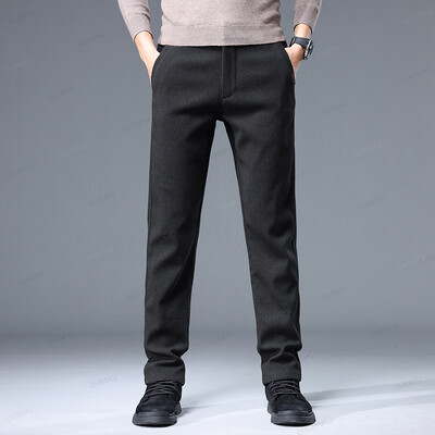 Επώνυμα ρούχα Υψηλής ποιότητας Ανδρικά φθινοπωρινά, χειμωνιάτικα παντελόνια casual Business Fashion Stretch Παχύ βαμβακερό παντελόνι από ίνες μπαμπού Αντρικό