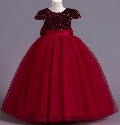 Little Big Girls Επίσημο βραδινό φόρεμα για πάρτι γενεθλίων με εξώπλατες παγιέτες