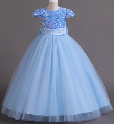 Little Big Girls Επίσημο βραδινό φόρεμα για πάρτι γενεθλίων με εξώπλατες παγιέτες