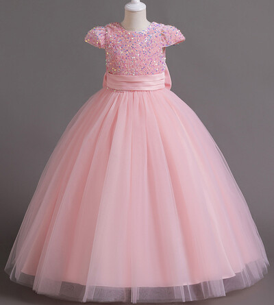 Little Big Girls Επίσημο βραδινό φόρεμα για πάρτι γενεθλίων με εξώπλατες παγιέτες