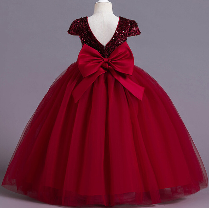 Little Big Girls Επίσημο βραδινό φόρεμα για πάρτι γενεθλίων με εξώπλατες παγιέτες