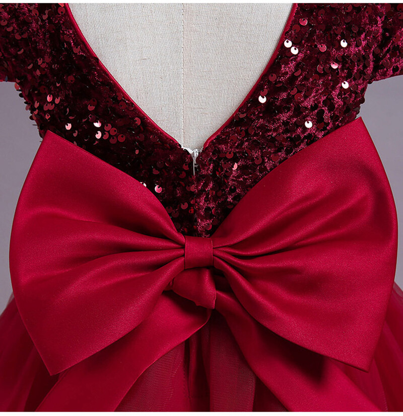 Little Big Girls Επίσημο βραδινό φόρεμα για πάρτι γενεθλίων με εξώπλατες παγιέτες