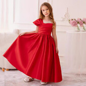 Fényes kisgyermek kis nagy lányok fél váll flitteres, hosszú hivatalos estélyi ruha születésnapi parti díszruha