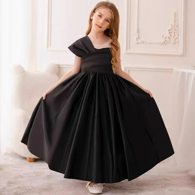 Fényes kisgyermek kis nagy lányok fél váll flitteres, hosszú hivatalos estélyi ruha születésnapi parti díszruha