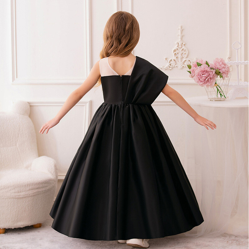 Fényes kisgyermek kis nagy lányok fél váll flitteres, hosszú hivatalos estélyi ruha születésnapi parti díszruha