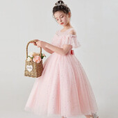 Νέο ανοιξιάτικο φόρεμα πριγκίπισσας για κορίτσια Παιδικό διχτυωτό φόρεμα με λουλούδια για περφόρμανς πάρτι γενεθλίων γάμου
