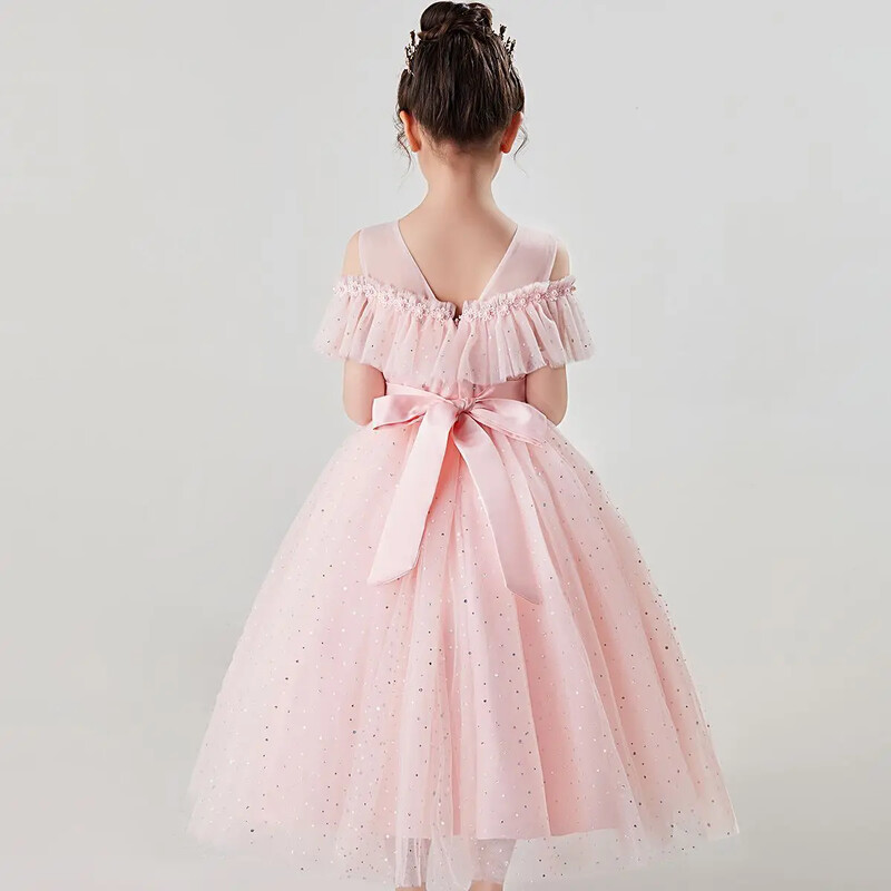 Νέο ανοιξιάτικο φόρεμα πριγκίπισσας για κορίτσια Παιδικό διχτυωτό φόρεμα με λουλούδια για περφόρμανς πάρτι γενεθλίων γάμου