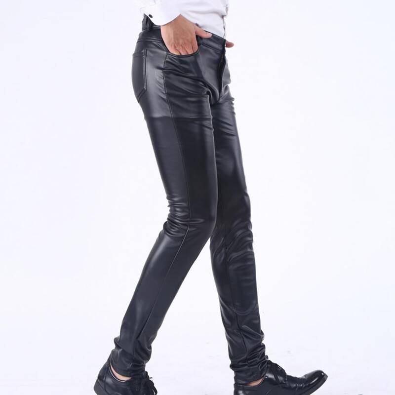 Ανδρικό δερμάτινο παντελόνι Skinny Elastic Fashion PU Δερμάτινο παντελόνι Ποδηλάτης μοτοσικλέτας Παντελόνι Nightclub Party Dance Παντελόνι Αντρικό κάτω