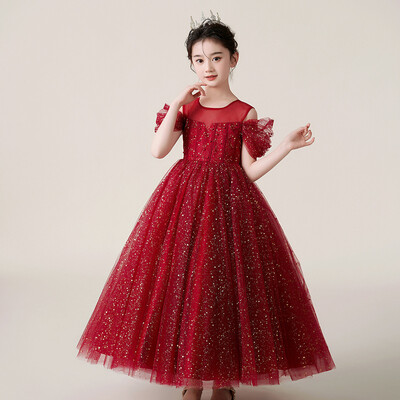 Κοριτσάκι Luxury Βραδινό Παιδικό Κομψό Παιδικό Παιδικό Χριστουγεννιάτικο Νυφικό Βάπτισης Από 4 6 8 10 12 14 ετών Μακρύ Φόρεμα