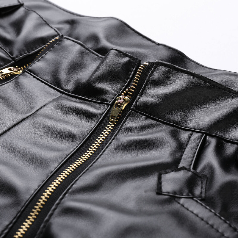 Új divat Férfi Latex Rugalmas Bőr Nadrág Vékony Ruházat PU bőr Skinny Pants Wet Look Harisnya Nadrág Utcai Nadrág