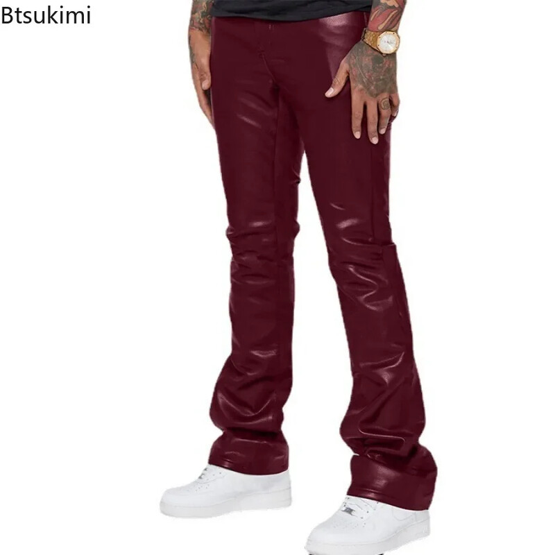 Nove hip hop hlače za 2024. Muške ležerne široke kožne hlače Modne udobne kožne hlače srednjeg struka Trend muške odjeće