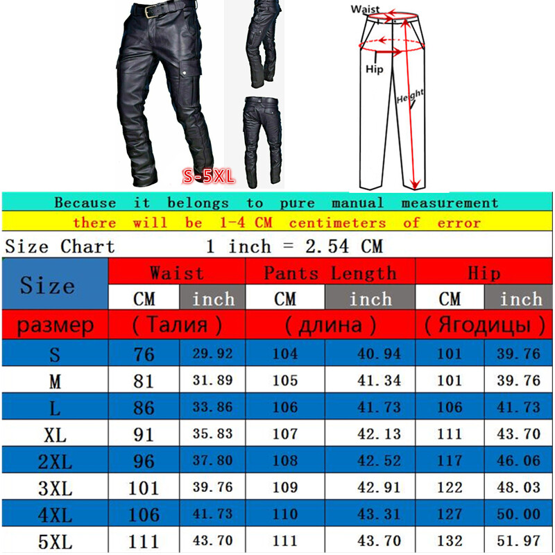 Stílusos férfi bőr motoros nadrág, rakodó zsebekkel, fekete, PU nadrág öv nélkül, férfi nadrág nagy méret S-XL 2XL 3XL 4XL 5XL