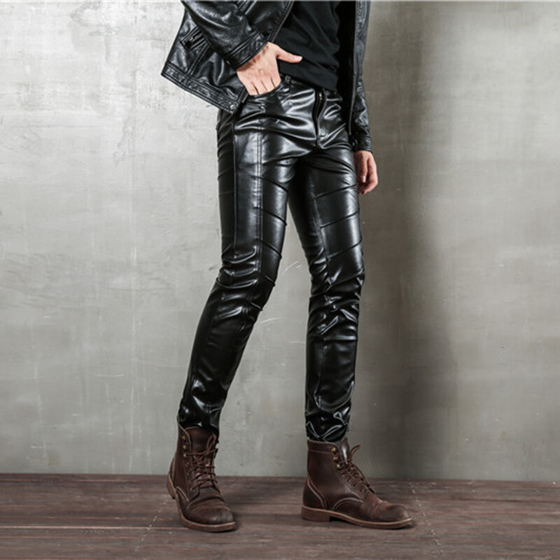 Idopy Vyriški Helovino Cosplay Užtrauktukai Pu Motociklų Vakarėlis Šventinis Scenos pasirodymas Dirbtinės odos kelnės Džinsai