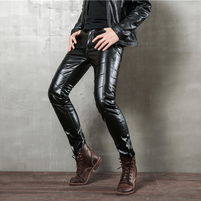 Idopy Vyriški Helovino Cosplay Užtrauktukai Pu Motociklų Vakarėlis Šventinis Scenos pasirodymas Dirbtinės odos kelnės Džinsai