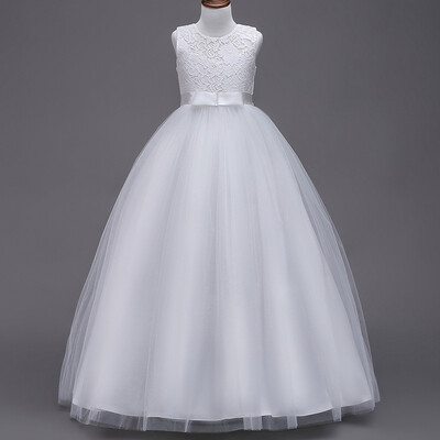 Modne haljine za cvjećarice Mrežasta čipkasta haljina za princeze bez rukava za djevojčice Ljetna dječja večernja haljina za djevojčice 5-12 godina