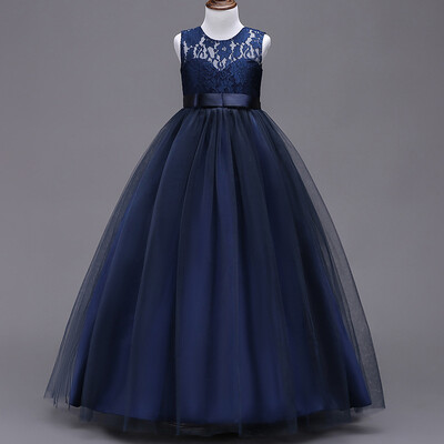 Modne haljine za cvjećarice Mrežasta čipkasta haljina za princeze bez rukava za djevojčice Ljetna dječja večernja haljina za djevojčice 5-12 godina