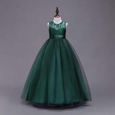 Modne haljine za cvjećarice Mrežasta čipkasta haljina za princeze bez rukava za djevojčice Ljetna dječja večernja haljina za djevojčice 5-12 godina