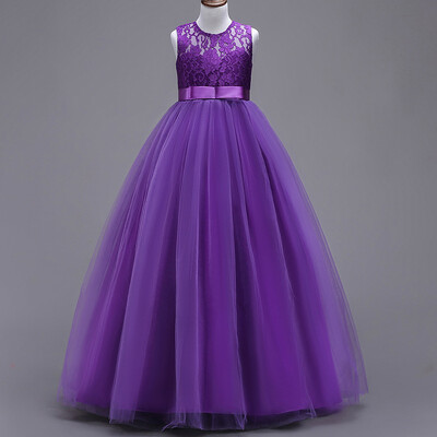 Modne haljine za cvjećarice Mrežasta čipkasta haljina za princeze bez rukava za djevojčice Ljetna dječja večernja haljina za djevojčice 5-12 godina