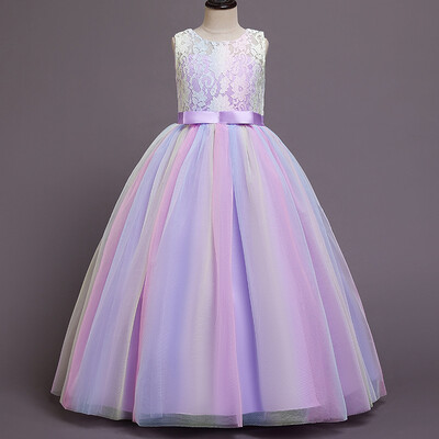 Modne haljine za cvjećarice Mrežasta čipkasta haljina za princeze bez rukava za djevojčice Ljetna dječja večernja haljina za djevojčice 5-12 godina