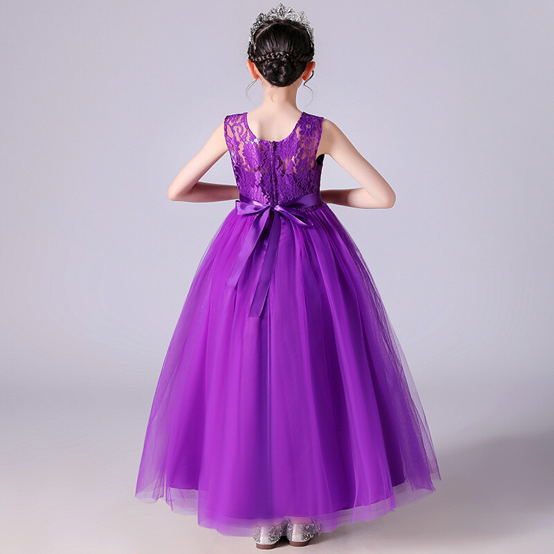 Modne haljine za cvjećarice Mrežasta čipkasta haljina za princeze bez rukava za djevojčice Ljetna dječja večernja haljina za djevojčice 5-12 godina
