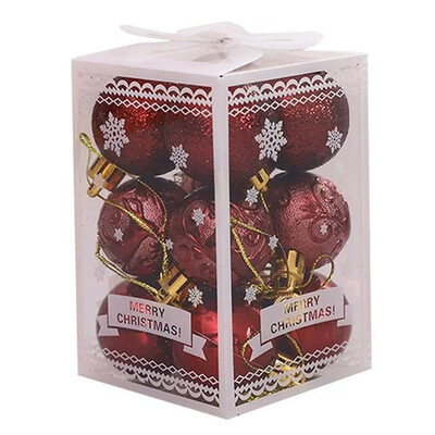 Χριστουγεννιάτικες μπάλες 12τμχ Χριστουγεννιάτικη Διακοσμητική Μπάλα Αθραυστική Κρεμαστό Δέντρο Μπάλες Στολίδια Διακοσμητικά Κρεμαστά μενταγιόν δέντρου Νέο