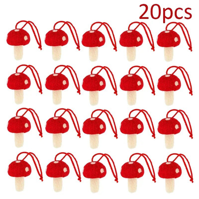 1/3/5/10/20 τεμ Χριστουγεννιάτικη τσόχα Μανιτάρι μάλλινη τσόχα μενταγιόν Χειροποίητο πάρτι Διακόσμηση Χριστουγεννιάτικου Δέντρου Αξεσουάρ Guinaldas Navidad